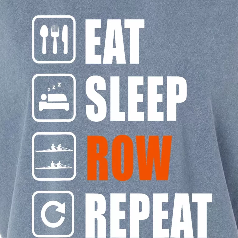 Eat Sleep Row Repeat Erg Rowing Crew Rowing Oar Row Crew Garment-Dyed Women's Muscle Tee