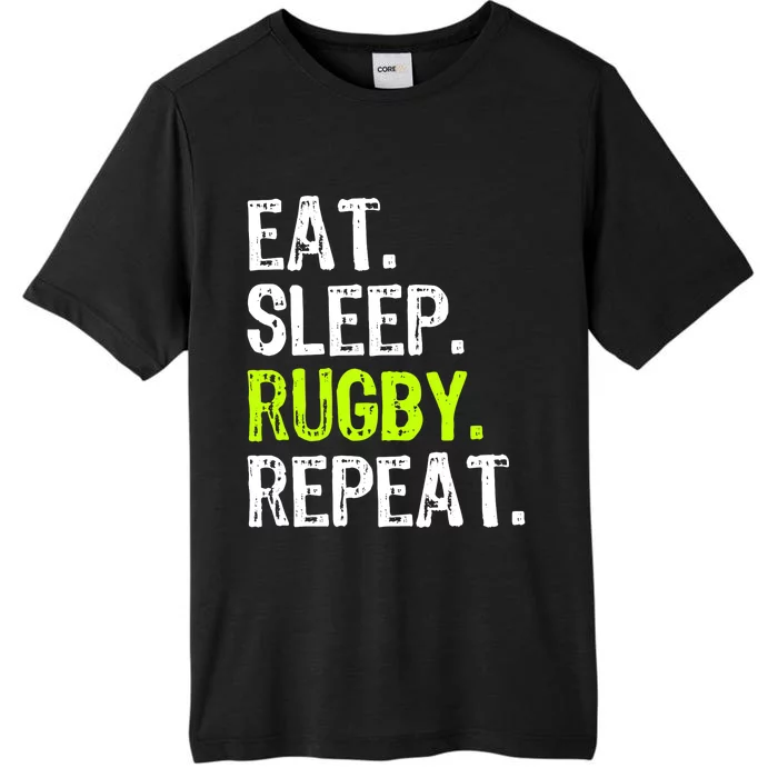 Eat Sleep Rugby Repeat Player Fan Lover Funny ChromaSoft Performance T-Shirt