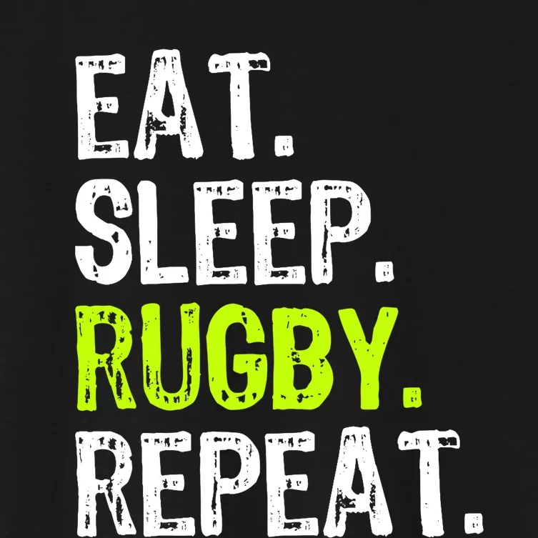 Eat Sleep Rugby Repeat Player Fan Lover Funny Women's Crop Top Tee