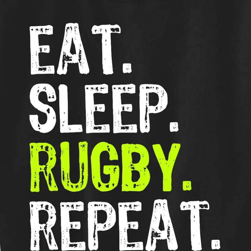 Eat Sleep Rugby Repeat Player Fan Lover Funny Kids Sweatshirt