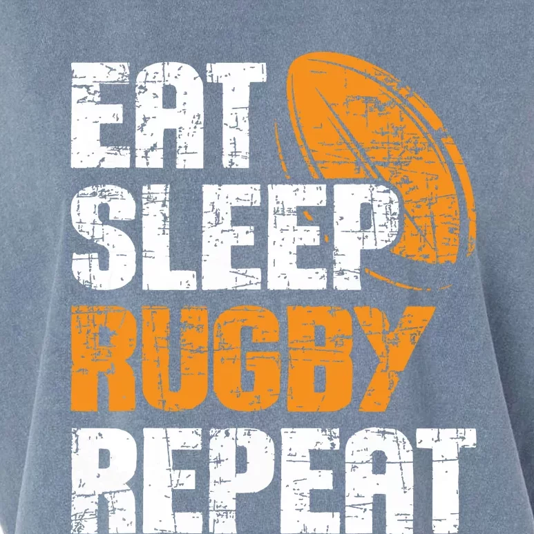 Eat Sleep Rugby Repeat Rugby Player Coach Sports Lover Garment-Dyed Women's Muscle Tee