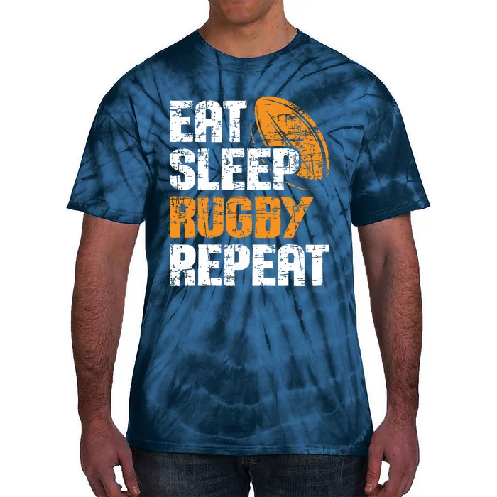 Eat Sleep Rugby Repeat Rugby Player Coach Sports Lover Tie-Dye T-Shirt