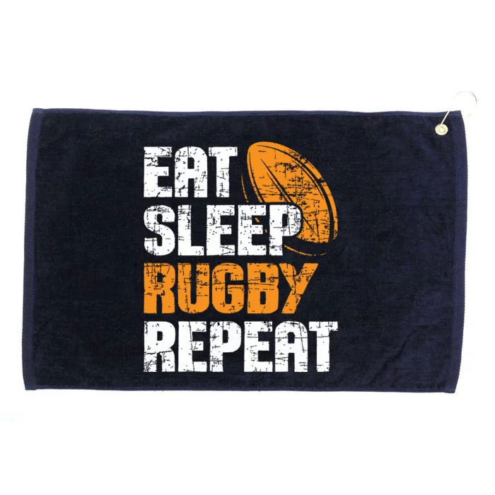 Eat Sleep Rugby Repeat Rugby Player Coach Sports Lover Grommeted Golf Towel