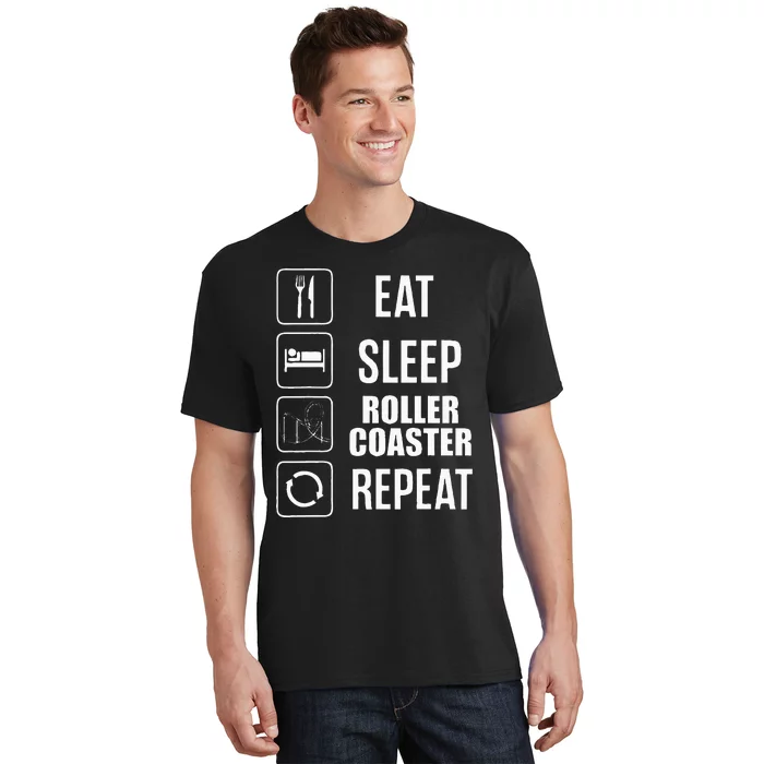 Eat Sleep Roller Coaster Repeat Rollercoaster T-Shirt