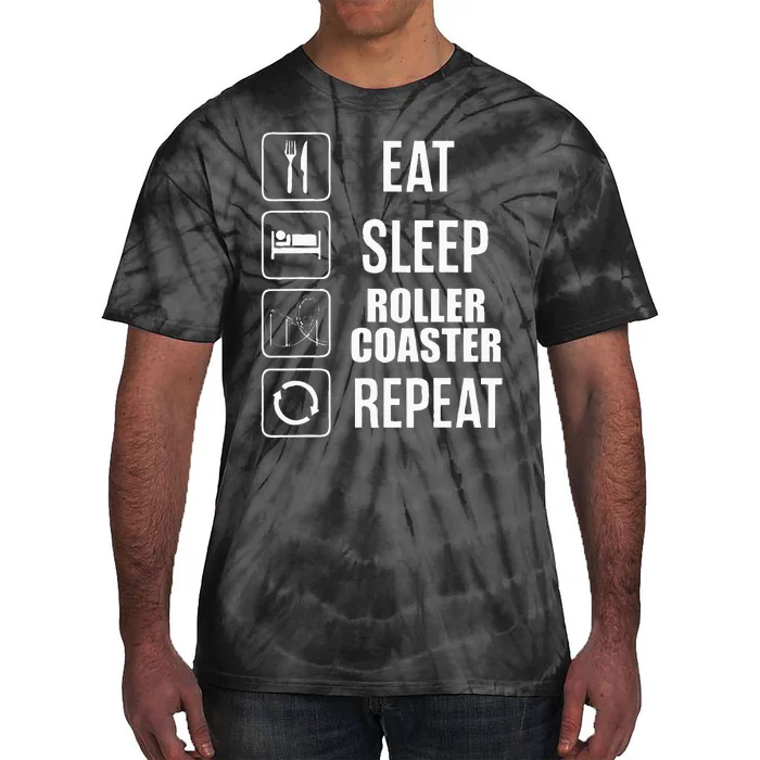 Eat Sleep Roller Coaster Repeat Rollercoaster Tie-Dye T-Shirt