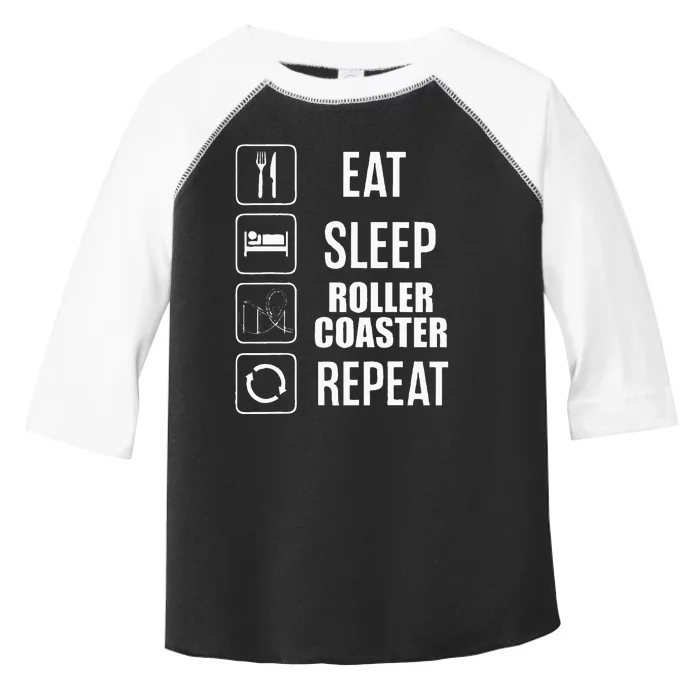 Eat Sleep Roller Coaster Repeat Rollercoaster Toddler Fine Jersey T-Shirt