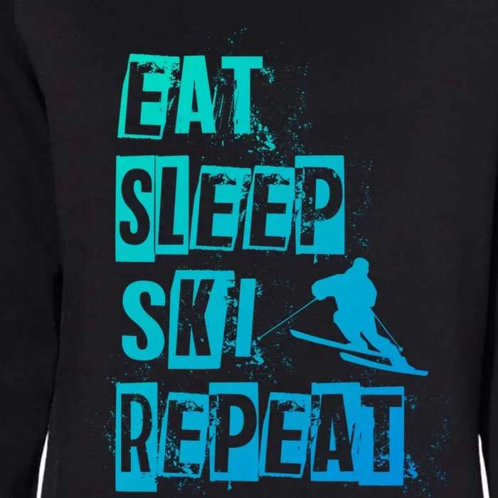 Eat Sleep Ski Repeat Gift Womens California Wash Sweatshirt