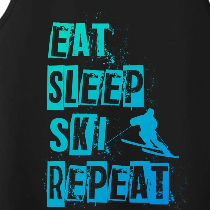 Eat Sleep Ski Repeat Gift Performance Tank