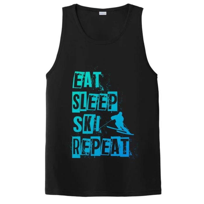 Eat Sleep Ski Repeat Gift Performance Tank