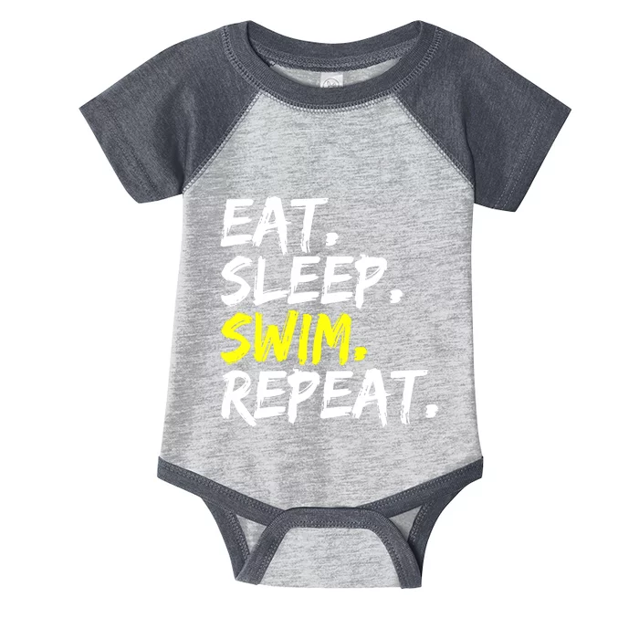 Eat Sleep Swim Repeat Water Sports Swim Outfit Infant Baby Jersey Bodysuit