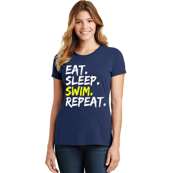 Eat Sleep Swim Repeat Water Sports Swim Outfit Women's T-Shirt