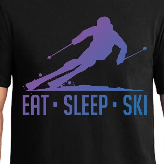 Eat Sleep Ski Skiing Skier Snow Winter Vacation Gift Pajama Set