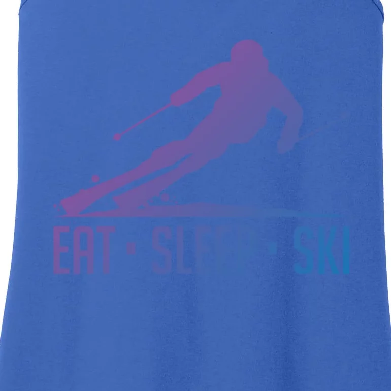 Eat Sleep Ski Skiing Skier Snow Winter Vacation Gift Ladies Essential Tank