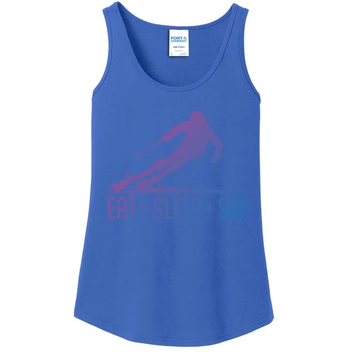 Eat Sleep Ski Skiing Skier Snow Winter Vacation Gift Ladies Essential Tank