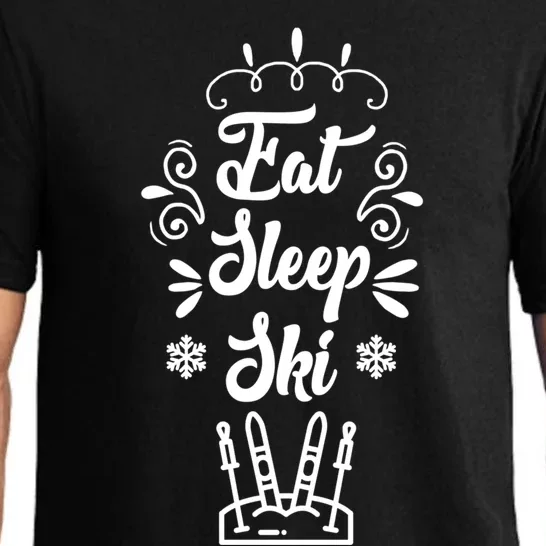 Eat Sleep Ski Skier Gift Pajama Set