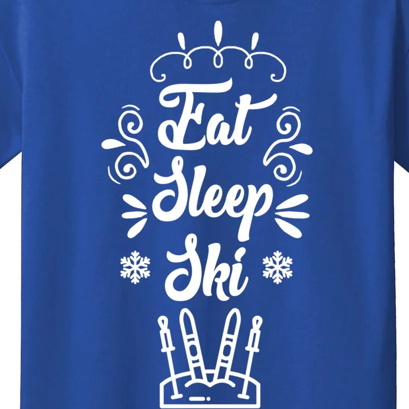 Eat Sleep Ski Skier Gift Kids T-Shirt