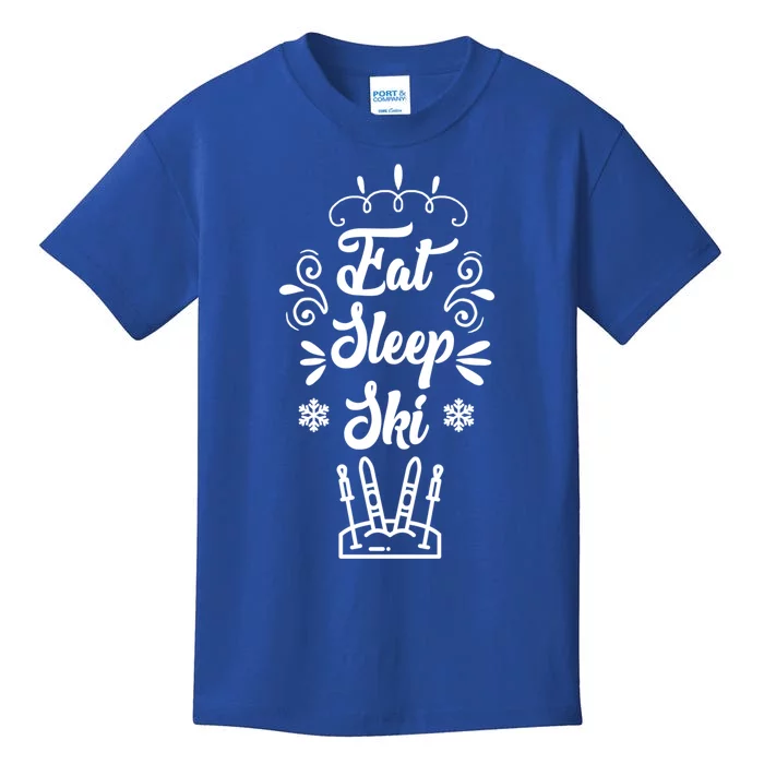 Eat Sleep Ski Skier Gift Kids T-Shirt