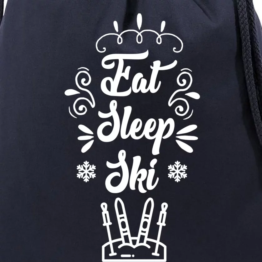 Eat Sleep Ski Skier Gift Drawstring Bag