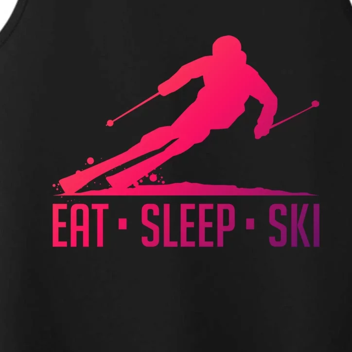 Eat Sleep Ski Skiing Skier Snow Winter Vacation Gift Performance Tank