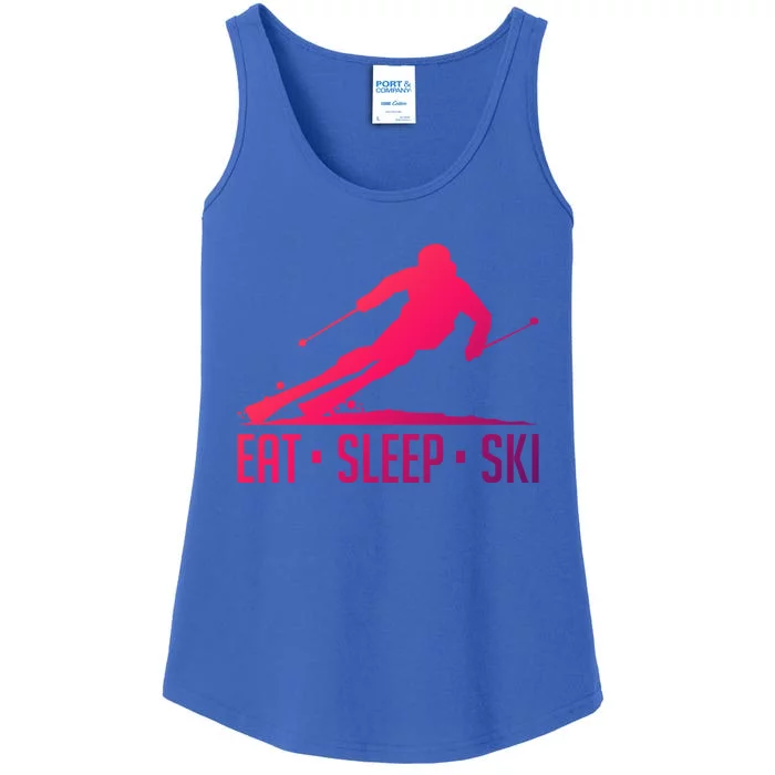 Eat Sleep Ski Skiing Skier Snow Winter Vacation Gift Ladies Essential Tank