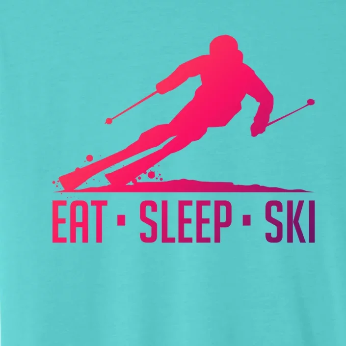 Eat Sleep Ski Skiing Skier Snow Winter Vacation Gift ChromaSoft Performance T-Shirt