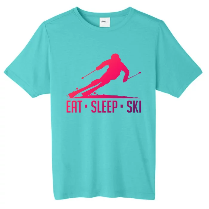 Eat Sleep Ski Skiing Skier Snow Winter Vacation Gift ChromaSoft Performance T-Shirt