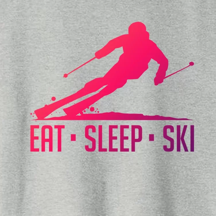 Eat Sleep Ski Skiing Skier Snow Winter Vacation Gift Women's Crop Top Tee