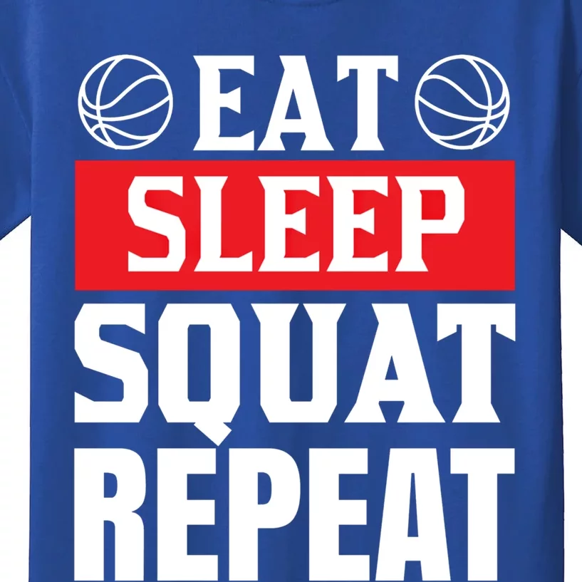 Eat Sleep Squat Repeat Gym Workout Gift Kids T-Shirt