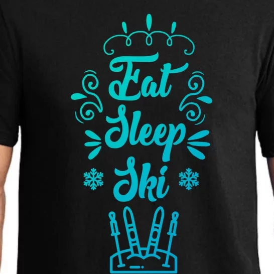 Eat Sleep Ski Skier Gift Pajama Set