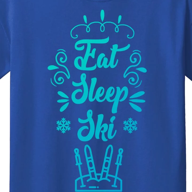 Eat Sleep Ski Skier Gift Kids T-Shirt