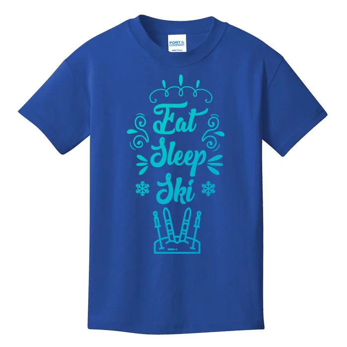 Eat Sleep Ski Skier Gift Kids T-Shirt