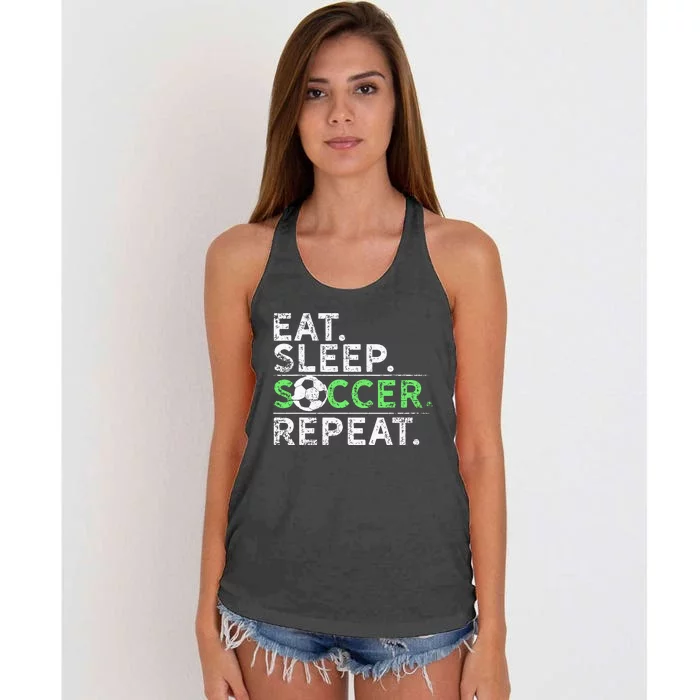 Eat Sleep Soccer Repeat For Soccer Player Coach Gift Women's Knotted Racerback Tank