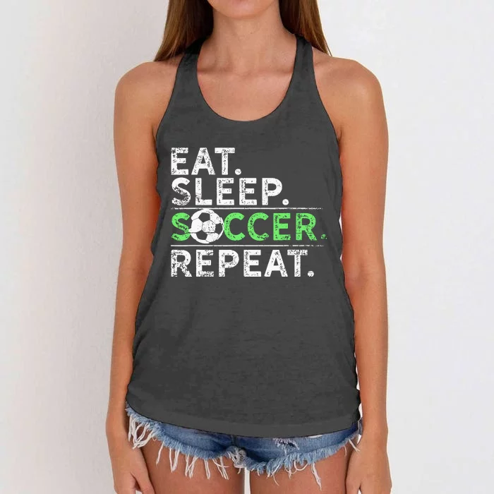 Eat Sleep Soccer Repeat For Soccer Player Coach Gift Women's Knotted Racerback Tank