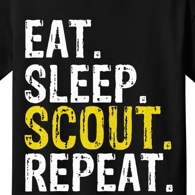 Eat Sleep Scout Repeat Gift Camping Backpacking Kids T-Shirt