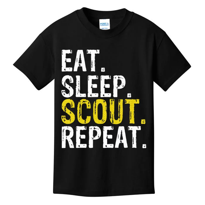 Eat Sleep Scout Repeat Gift Camping Backpacking Kids T-Shirt