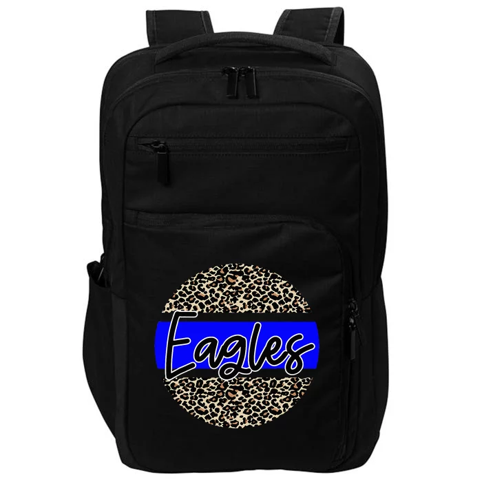 Eagles School Spirit Leopard Print Blue Impact Tech Backpack