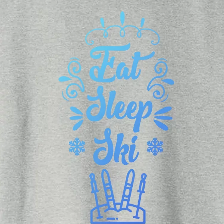 Eat Sleep Ski Skier Gift Women's Crop Top Tee