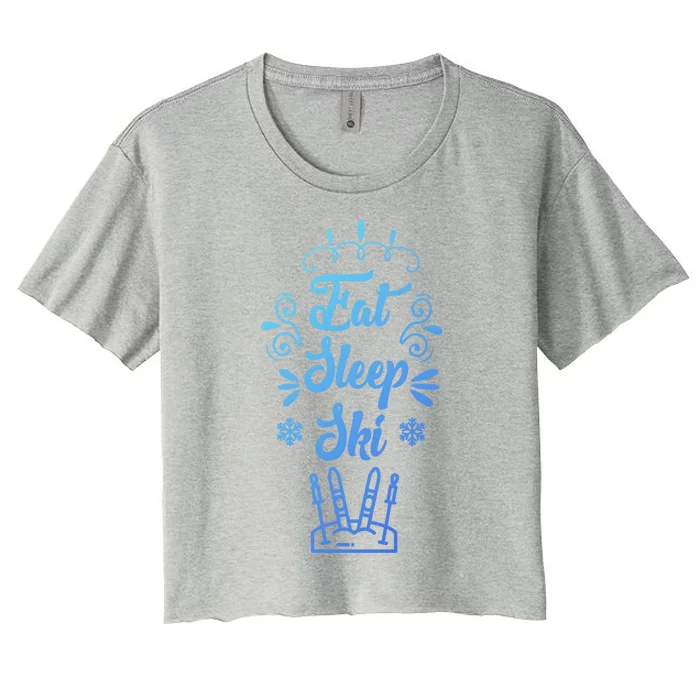 Eat Sleep Ski Skier Gift Women's Crop Top Tee