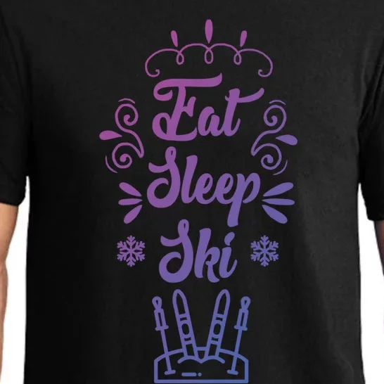 Eat Sleep Ski Skier Gift Pajama Set