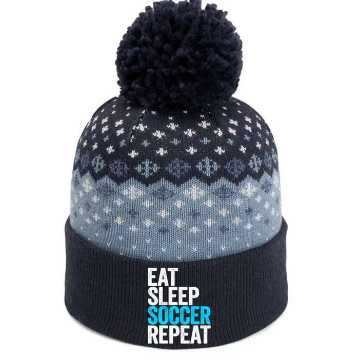 Eat Sleep Soccer Repeat The Baniff Cuffed Pom Beanie