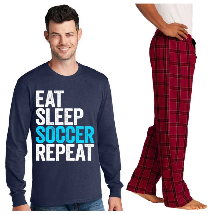 Eat Sleep Soccer Repeat Long Sleeve Pajama Set