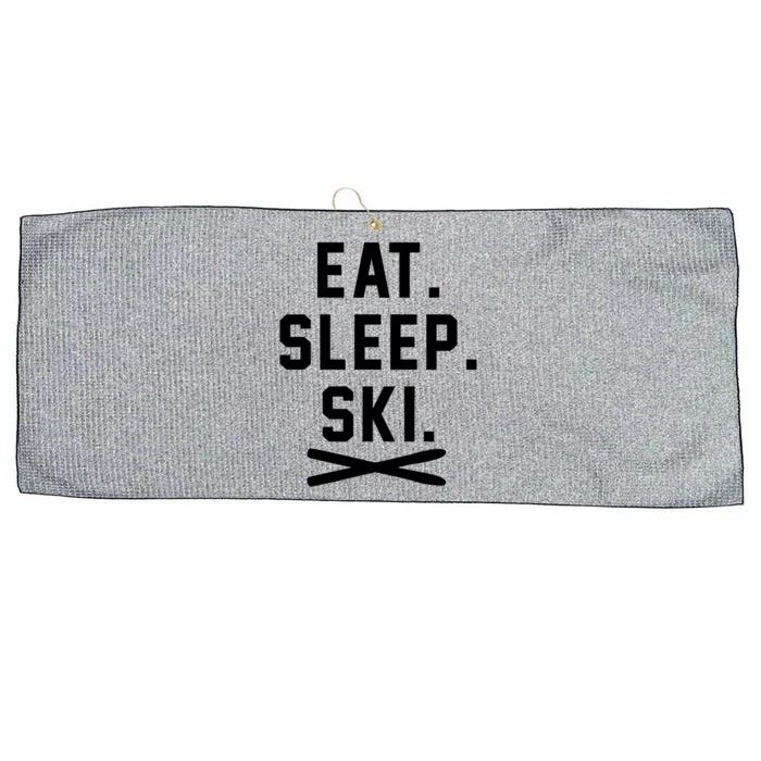 Eat Sleep Ski Skiing Winter Ski Lover Cool Gift Large Microfiber Waffle Golf Towel