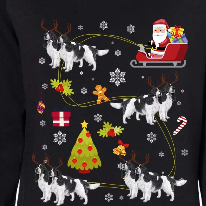 English Springer Spaniel Christmas Tree Xmas Light Gift Womens California Wash Sweatshirt