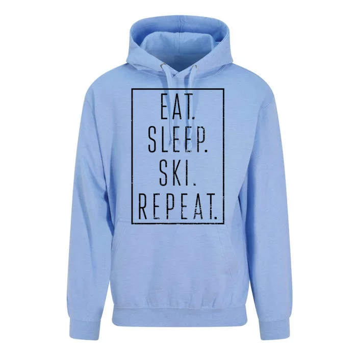 Eat Sleep Ski Repeat Funny Gift Vintage Meaningful Gift Unisex Surf Hoodie