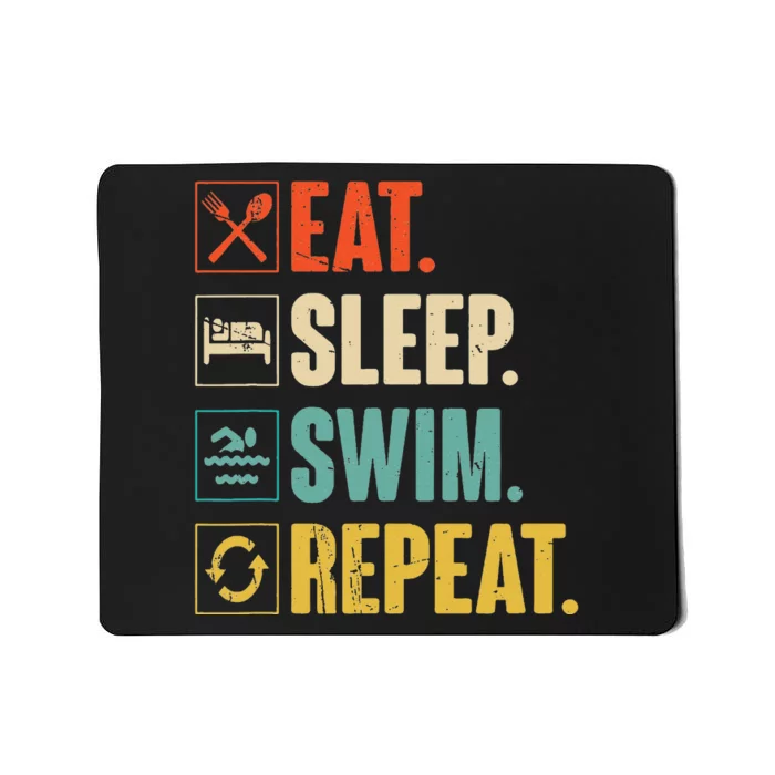 Eat Sleep Swim Repeat Swimming Swimmer Gift Mousepad