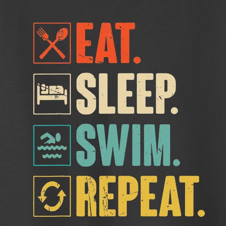 Eat Sleep Swim Repeat Swimming Swimmer Gift Toddler T-Shirt