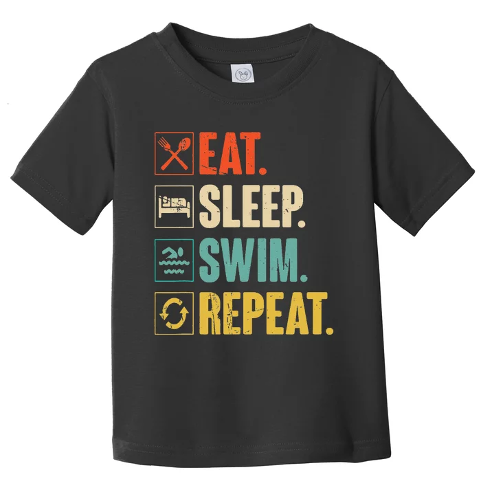 Eat Sleep Swim Repeat Swimming Swimmer Gift Toddler T-Shirt