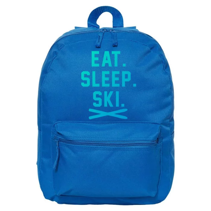 Eat Sleep Ski Skiing Winter Ski Lover Cool Gift 16 in Basic Backpack