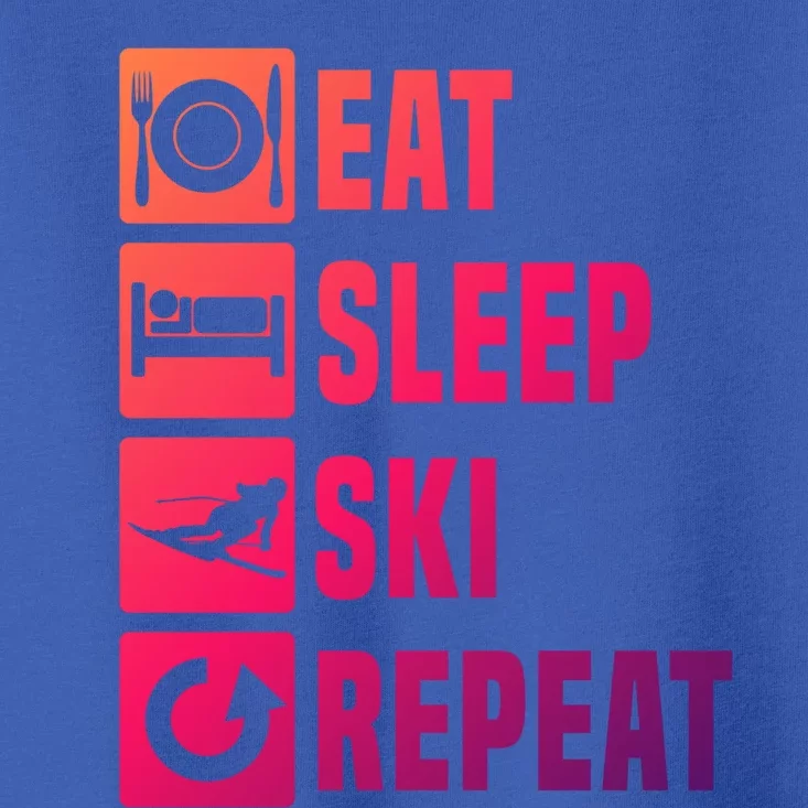 Eat Sleep Ski Repeat Ladies Ski Gift Toddler T-Shirt