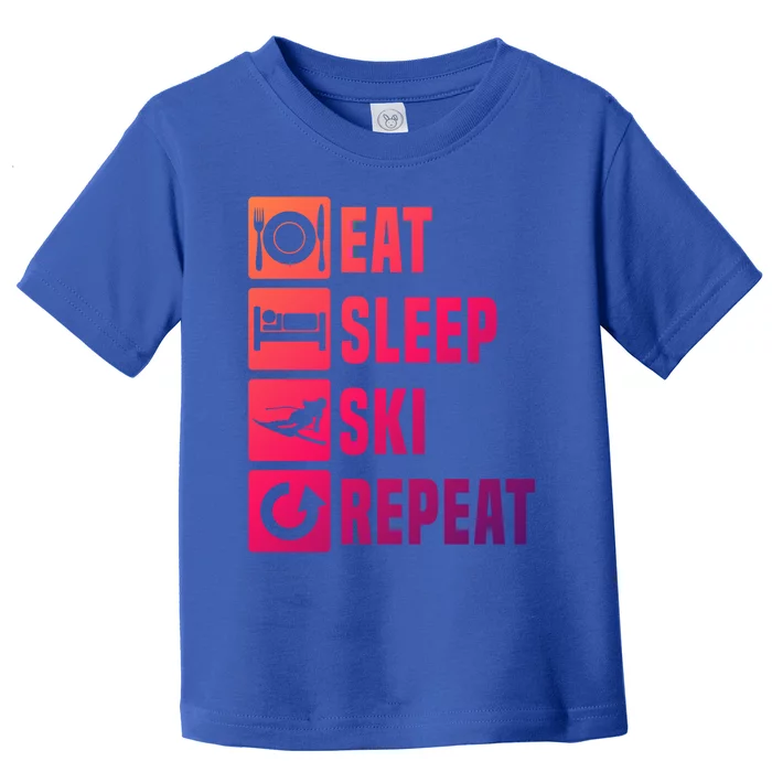 Eat Sleep Ski Repeat Ladies Ski Gift Toddler T-Shirt